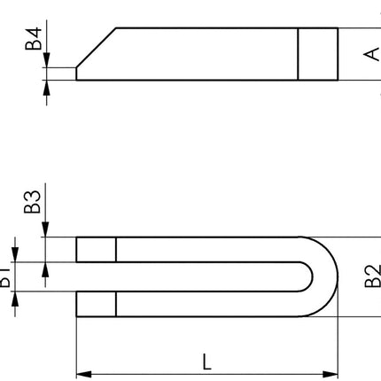 AMF Gabelspanneisen DIN 6315B ( 4000603053 ) Schlitzbreite 26 mm für Spannschraube M24