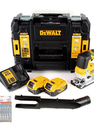 DeWalt DCS 334 P2 Akku Pendelhub Stichsäge 18V Brushless + 2x Akku 5,0Ah + Ladegerät + 15x Stichsägeblätter + TSTAK - Toolbrothers