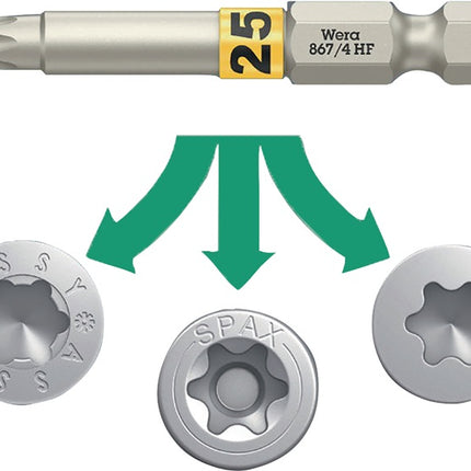 Wera Bit 867 TORX® HF ( 8002899422 ) 1/4 ″ TX 25 Länge 50 mm