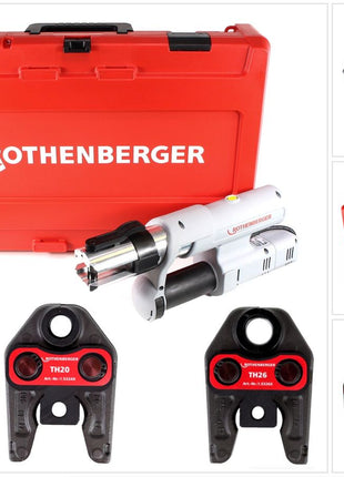 Rothenberger ROMAX AC ECO Set TH 230 V Pressmaschine Typ C für Netzbetrieb im Transportkoffer + 3 x Pressbacken ( 15730 ) - Toolbrothers