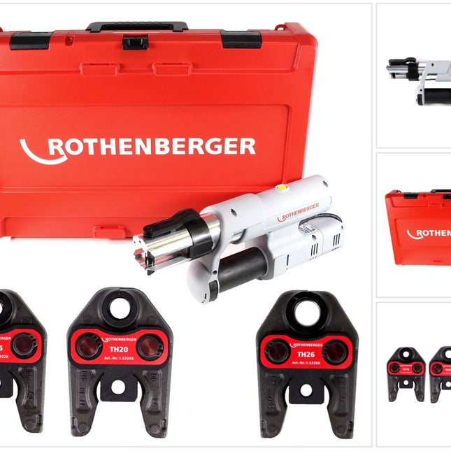 Rothenberger ROMAX AC ECO Set TH 230 V Pressmaschine Typ C für Netzbetrieb im Transportkoffer + 3 x Pressbacken ( 15730 ) - Toolbrothers