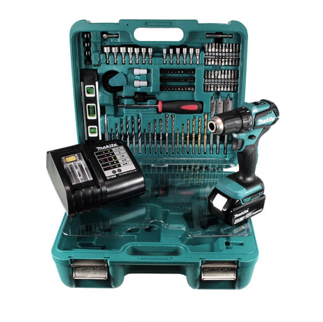 Makita DDF 483 SMTJ Akku Bohrschrauber 18 V 40Nm Brushless + 1x Akku 4,0Ah + Ladegerät + Koffer mit 101tlg. Zubehörset - Toolbrothers