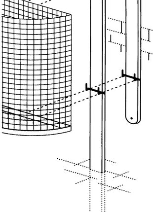 Support en fer (9194491024) hauteur 1400 mm à encastrer dans le béton adapté pour poubelle de 27 l