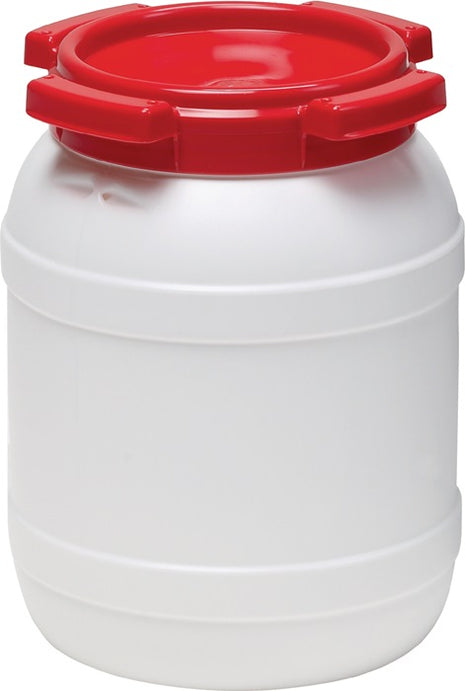 Barril de boca ancha (9000450100) 6,0 l PE blanco con tapa roja abertura de llenado Ø 136 mm