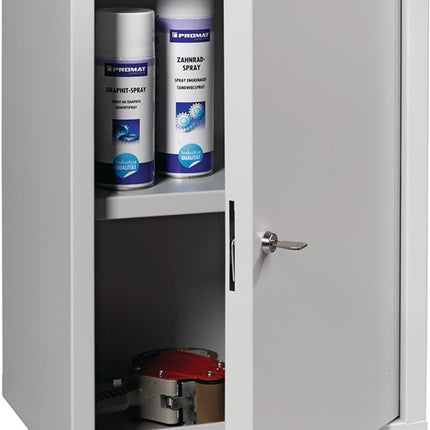 Hängeschrank ( 9000453656 ) H600xB400xT300 mm Vollblech, 1 Boden lichtgrau, RAL 7035/lichtgrau, RAL 7035