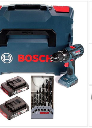 Bosch GSB 18 V-28 Professional 18 V Li-Ion Akku Schlagbohrschrauber in L-Boxx + 2 x 2,0 Ah Akku + Ladegerät + 7 tlg. Holzspiralbohrer Set - Toolbrothers