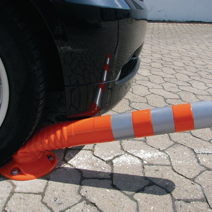 Sperrpfosten ( 9000490026 ) Kunststoff orange/weiß Ø 80 mm mit Befestigungsmaterial