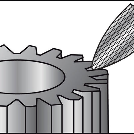 RUKO Frässtift SPG ( 4000602866 ) Ø 6 mm Kopflänge 18 mm Schaft-Ø 6 mm Verzahnung KVZ 4