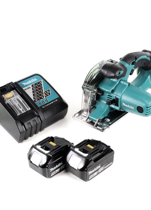 Makita DCS 552 RT 18 V Akku Metall Handkreissäge 136 mm + 2x 5,0 Ah Akku und Lader + Sägeblatt und Schutzbrille - Toolbrothers