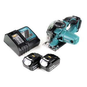 Makita DCS 552 RG 18 V Akku Metall Handkreissäge 136 mm + 2x 6,0 Ah Akku und Lader + Sägeblatt und Schutzbrille