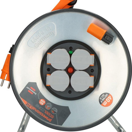 Brennenstuhl Kabeltrommel professionalLINE SteelCore ( 8000809075 ) 40 m Gummi 3 x 1,5 mm² Stahlblech isoliert IP44