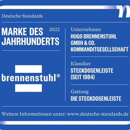 Brennenstuhl Steckdosenleiste Premium-Protect-Line ( 8001484635 ) 16 A 230 V schwarz/silber 3 m PVC 1,5 mm²