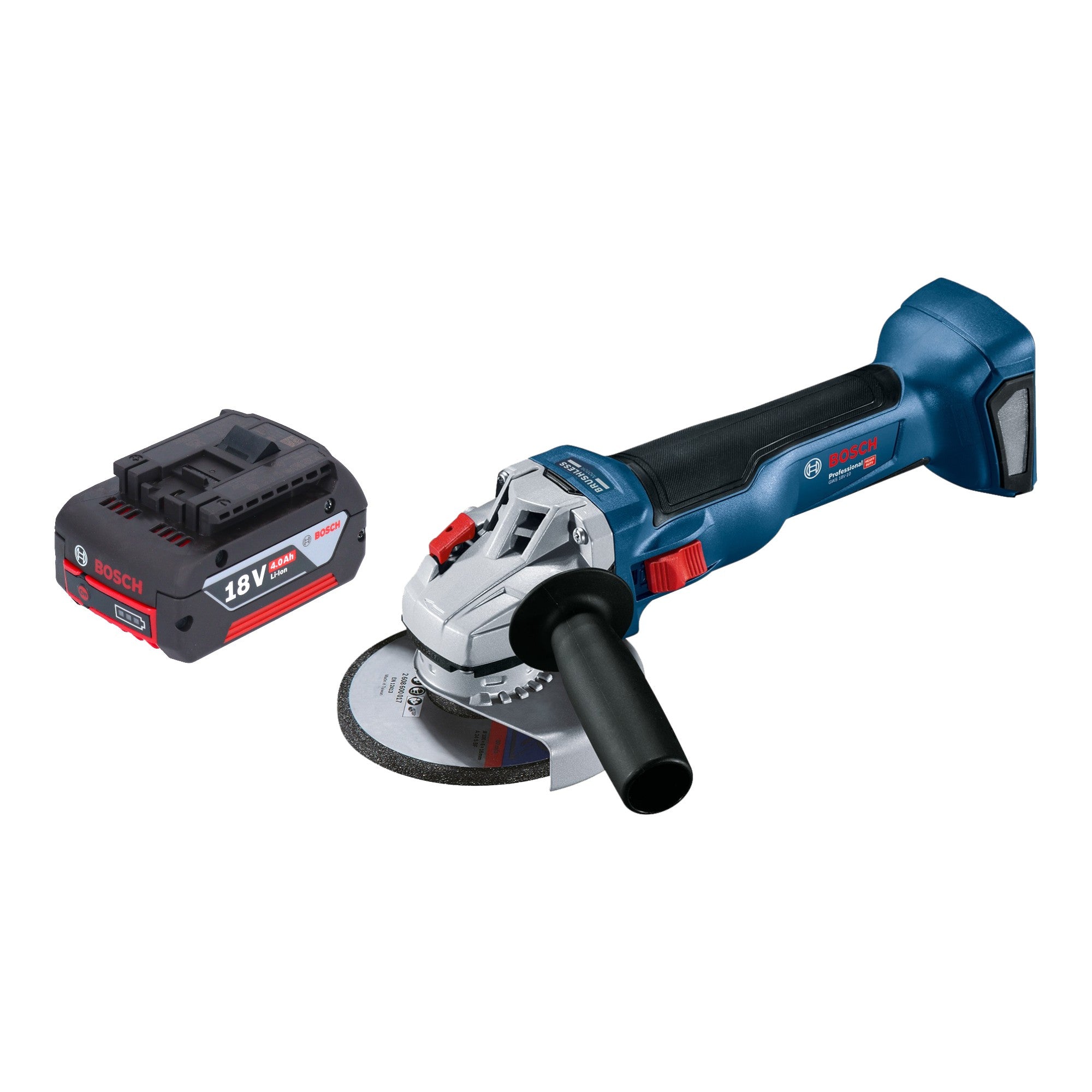 Bosch GWS 18V 10 Professional Akku Winkelschleifer 18 V 125 mm Brushless 1x Akku 4 0 Ah ohne Ladegeraet 0 - toolbrothers