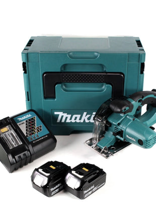 Makita DCS 552 RTJ 18 V Akku Metall Handkreissäge 136 mm im Makpac + 2x 5,0 Ah Akku und Lader + Sägeblatt und Schutzbrille - Toolbrothers