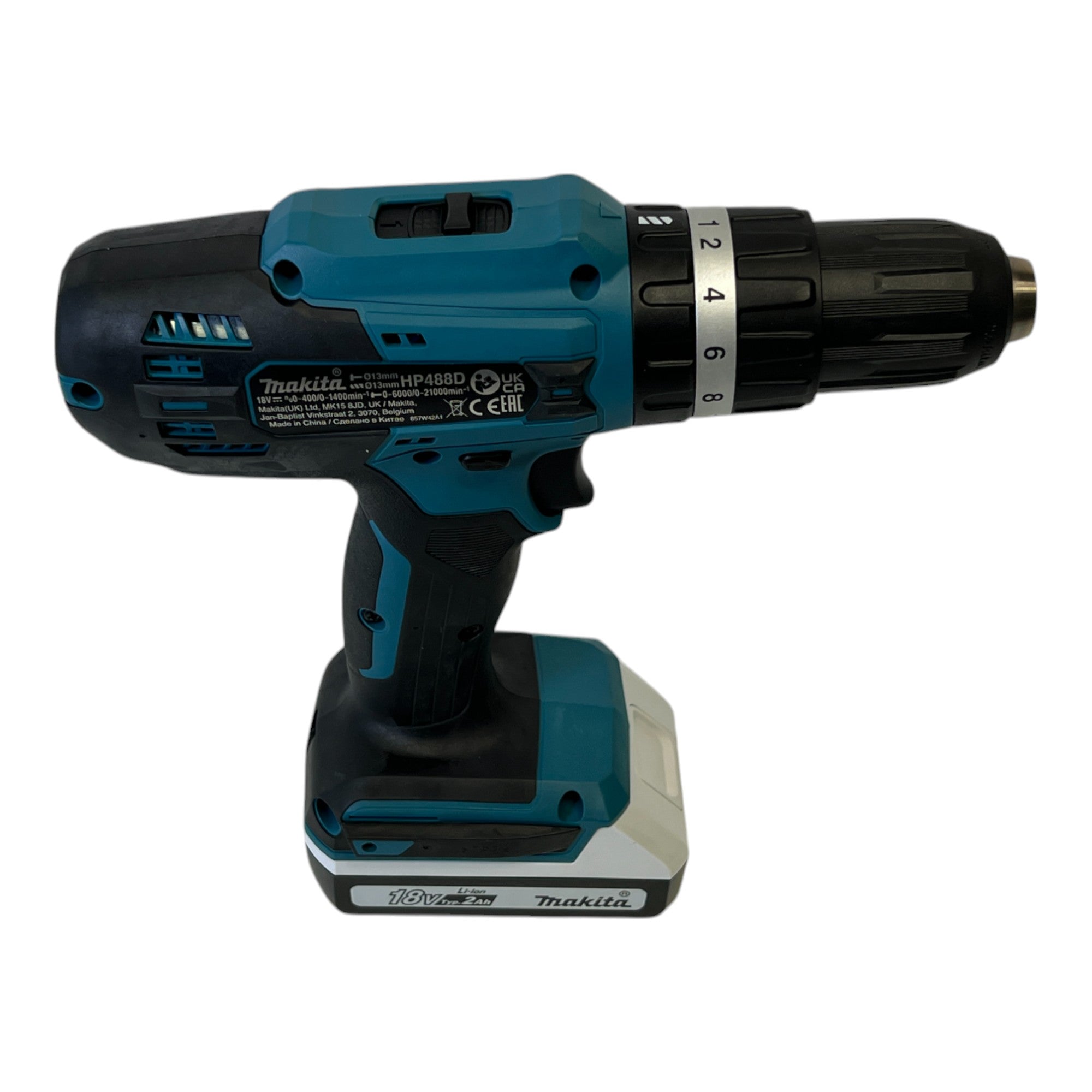 Makita HP 488 DWAX4 Akku Schlagbohrschrauber 18 V 42 Nm G Serie 1x Akku 2 0 Ah Ladegeraet 74 tlg Bit Set Koffer 3 - toolbrothers