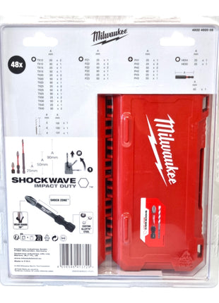 Jeu d'embouts Milwaukee Shockwave 1/4" 48 pièces PH / PZ / TX / HEX ( 4932492005 )