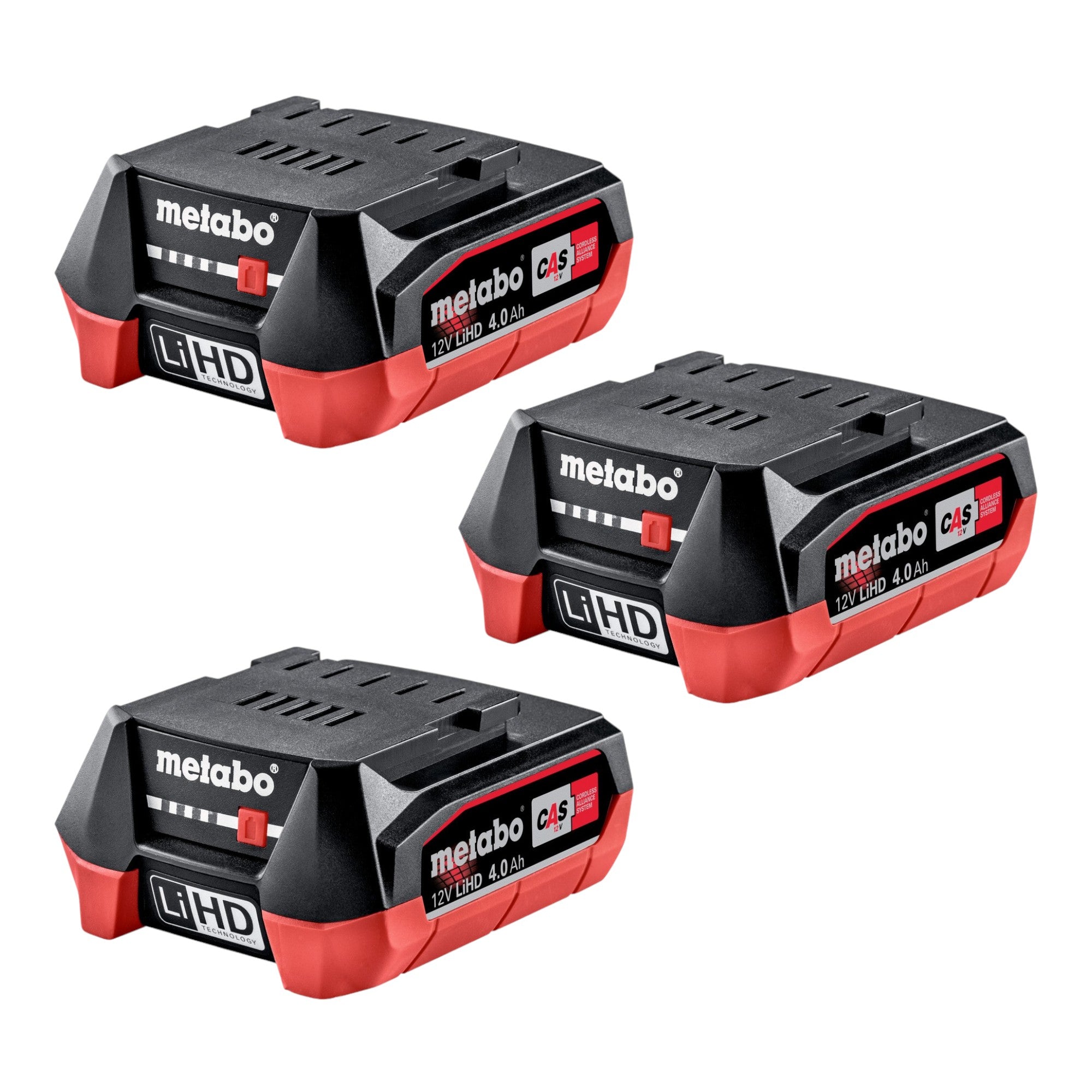 Metabo Akku Set 3x LiHD Akkupack 12 V 4 0 Ah 4000 mAh Li Ion mit Ladestandanzeige 3x 625349000  0 - toolbrothers