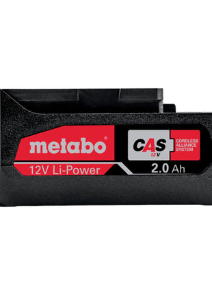 Jeu de batteries Metabo 2x batterie Li-Power 12 V 2,0 Ah / 2000 mAh Li-Ion avec indicateur de niveau de charge (2x 625406000)