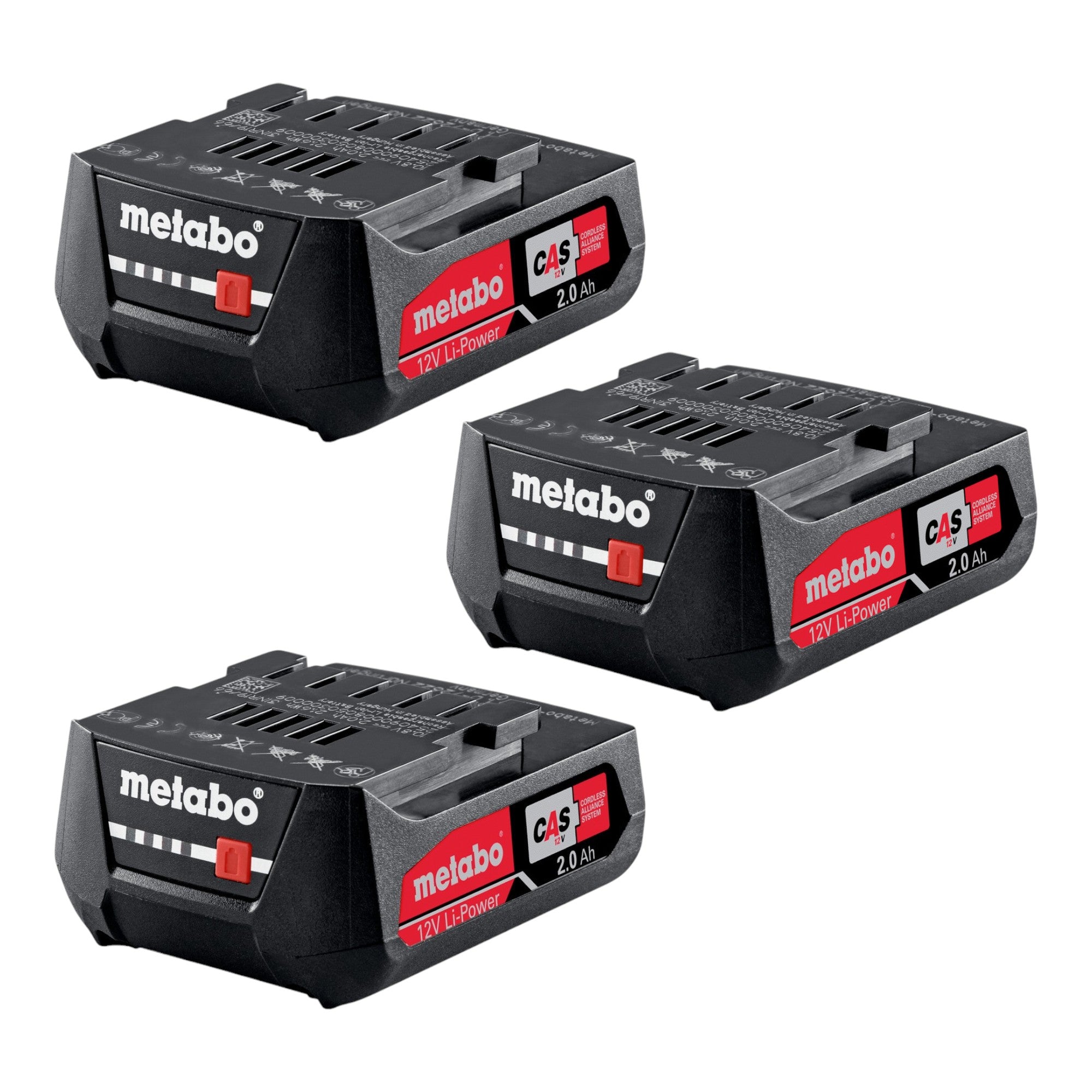 Metabo Akku Set 3x Li Power Akkupack 12 V 2 0 Ah 2000 mAh Li Ion mit Ladestandanzeige 3x 625406000  0 - toolbrothers