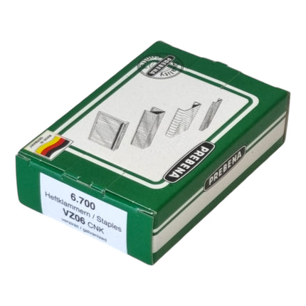 Prebena 10x VZ06CNK Heftklammer 10,5 x 6 mm Typ VZ 67000 Stück aus Stahl verzinkt