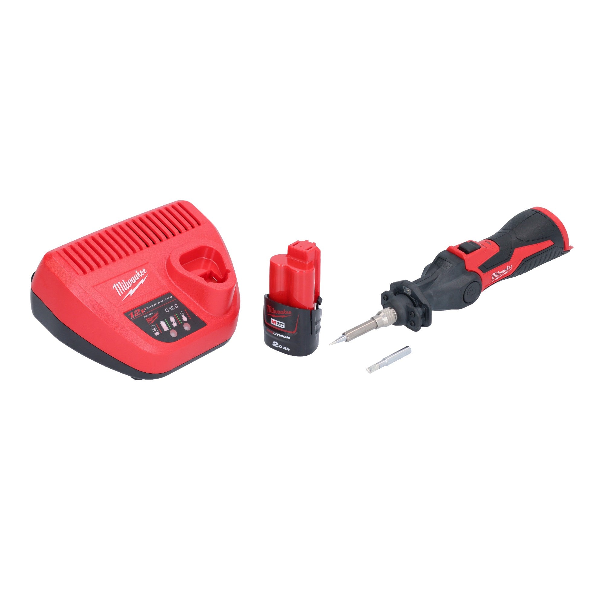 Milwaukee M12 SI 201 Akku Loetkolben 12 V 400 C arretierbarer Kopf 1x Akku 2 0 Ah Ladegeraet 0 - toolbrothers