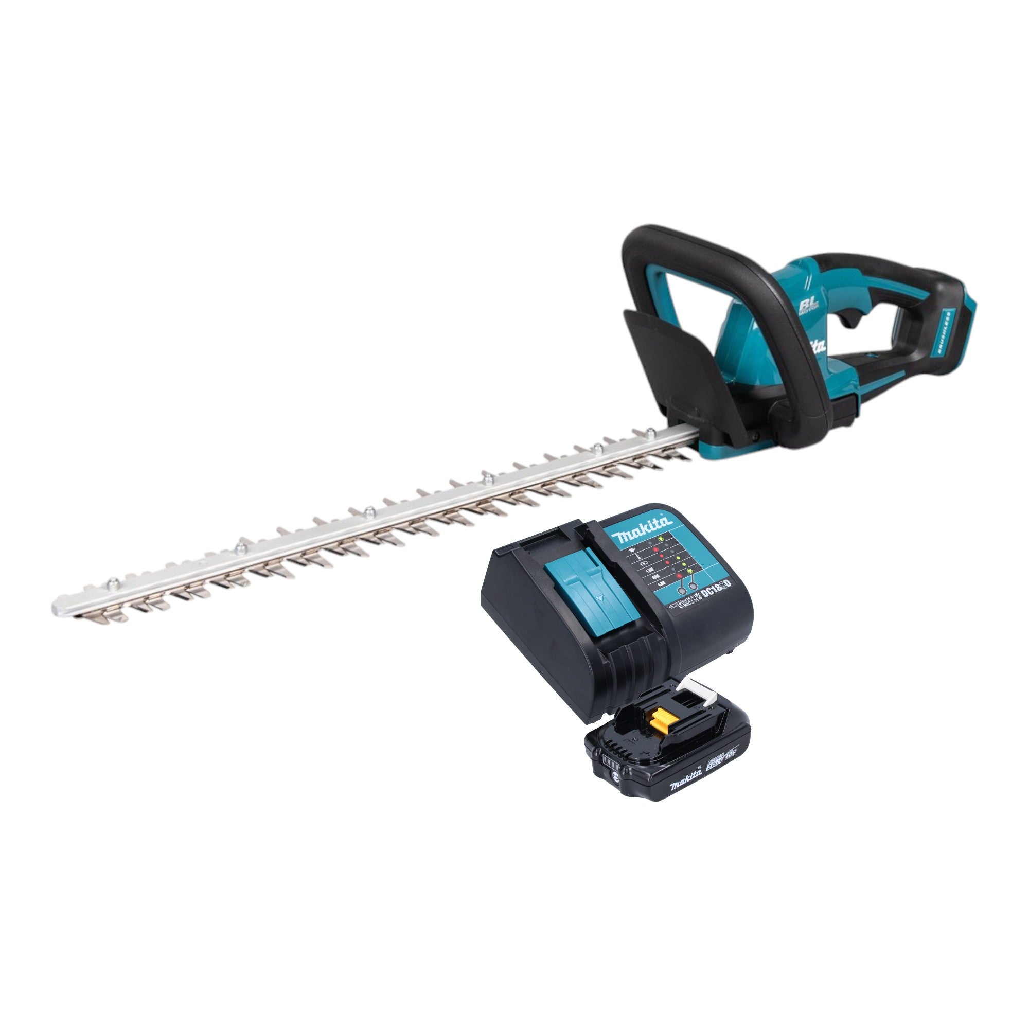 Makita DUH 506 SA Akku Heckenschere 18 V 50 cm Brushless 1x Akku 2 0 Ah Ladegeraet 0 - toolbrothers