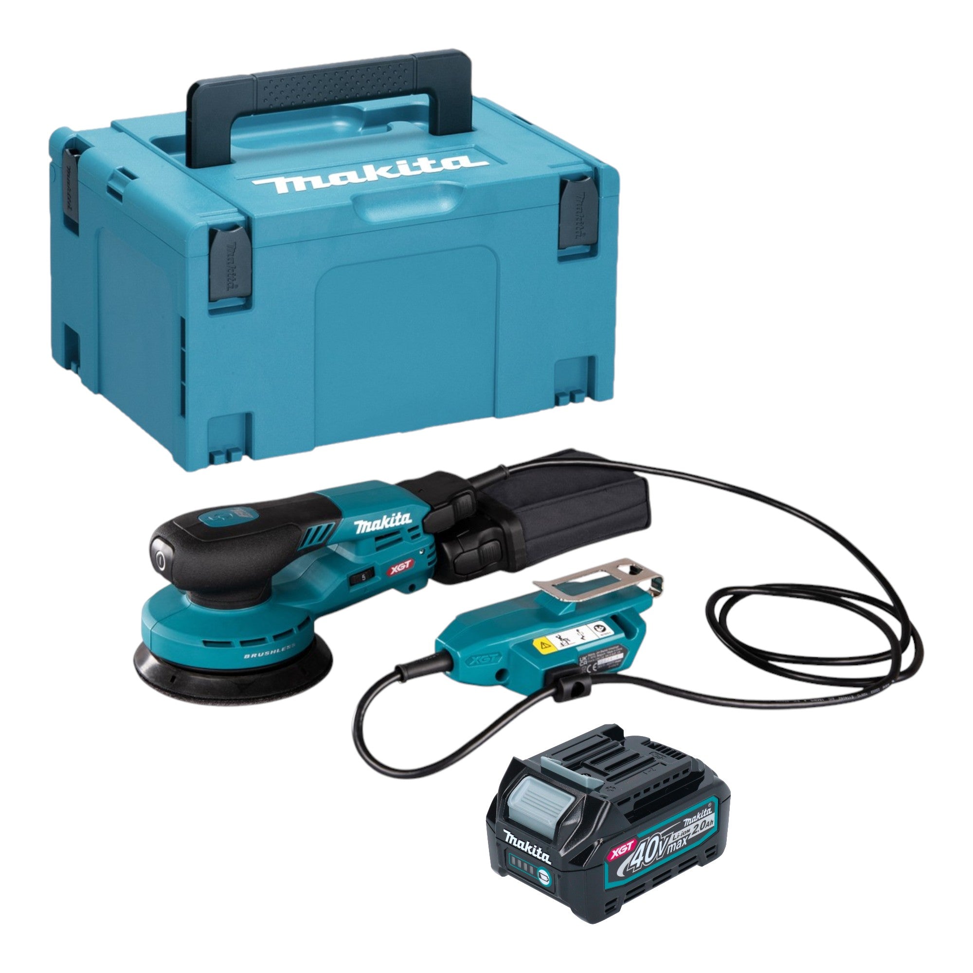 Makita BO 001 CGA101 Akku Exzenterschleifer 40 V max 125 mm 5 0 mm Hub Brushless 1x Akku 2 0 Ah Makpac ohne Ladegeraet 0 - toolbrothers
