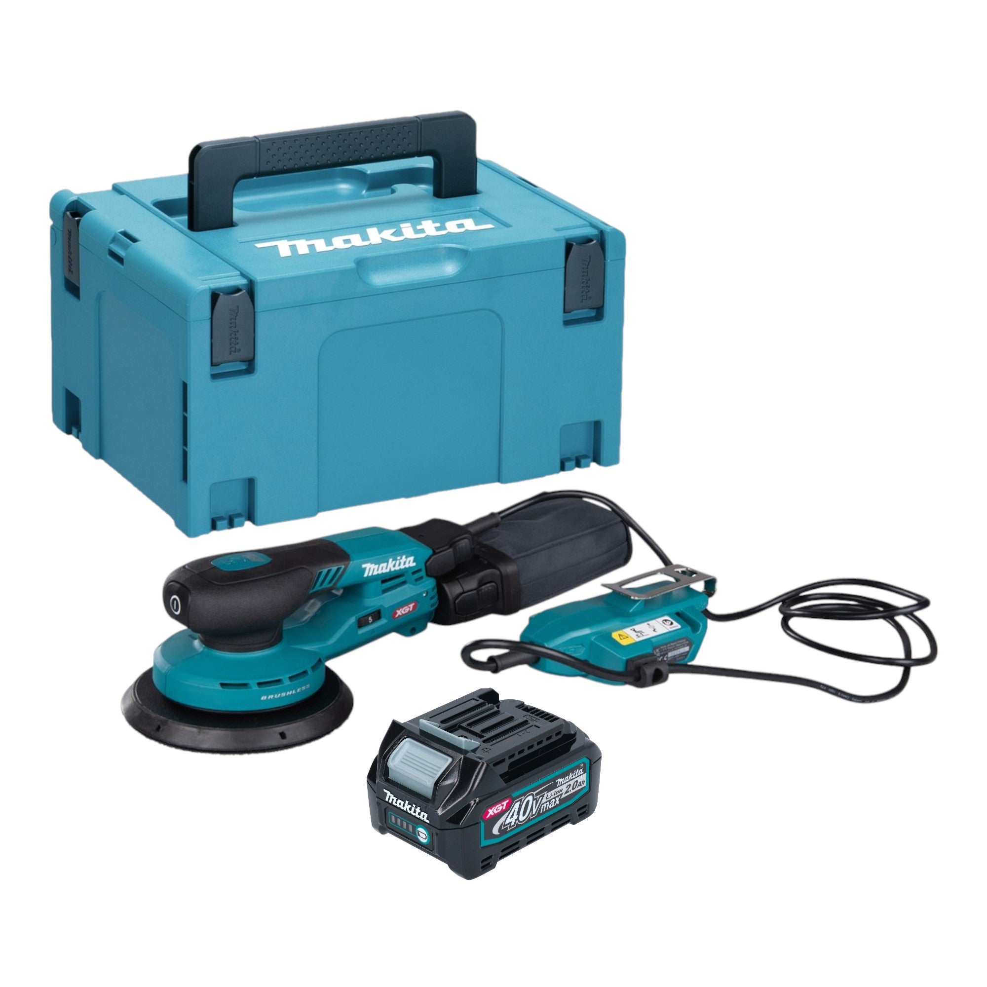 Makita BO 002 CGA101 Akku Exzenterschleifer 40 V max 150 mm 5 0 mm Hub Brushless 1x Akku 2 0 Ah Makpac ohne Ladegeraet 0 - toolbrothers