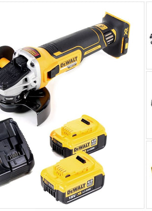 DeWalt DCG 405 M2 Akku Winkelschleifer 18V 125mm Brushless + 2x Akku 4,0Ah + Ladegerät - Toolbrothers