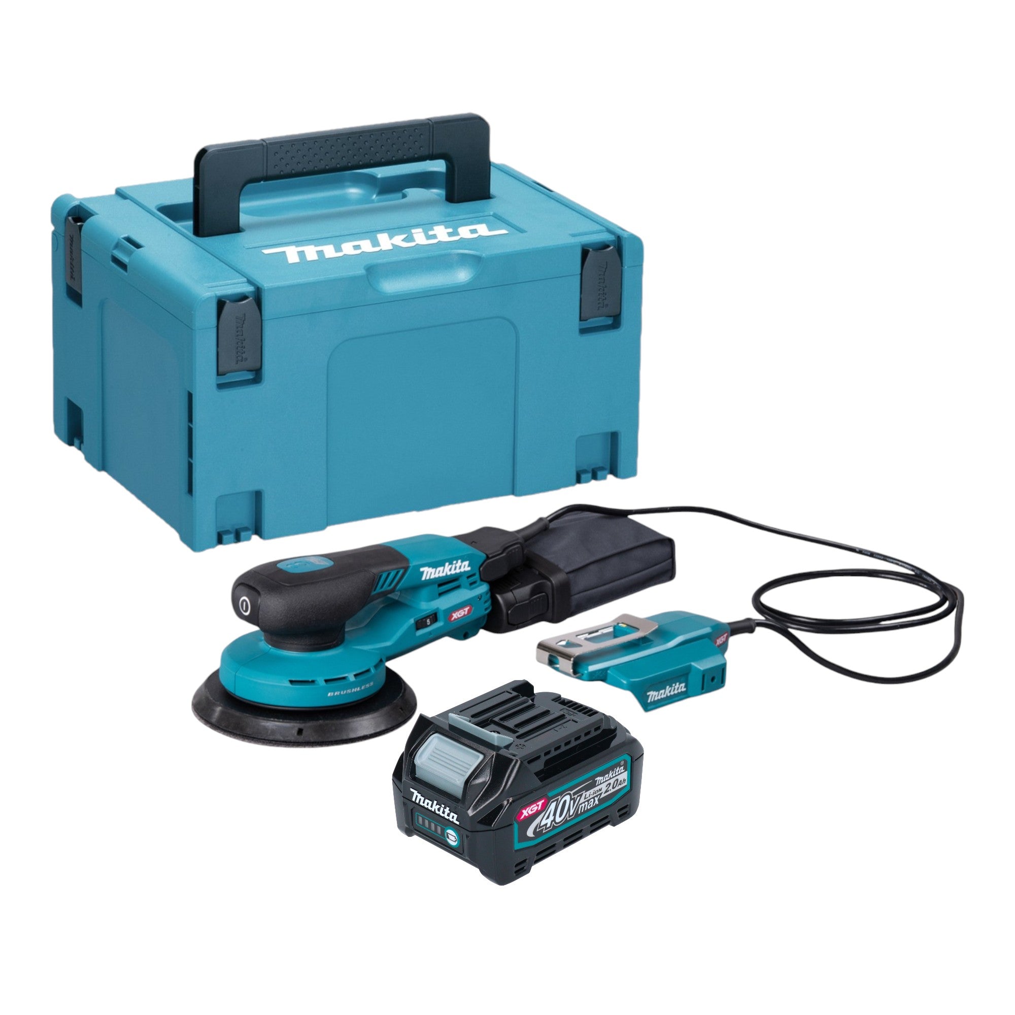 Makita BO 004 CGA101 Akku Exzenterschleifer 40 V max 150 mm 3 0 mm Hub Brushless 1x Akku 2 0 Ah Makpac ohne Ladegeraet 0 - toolbrothers