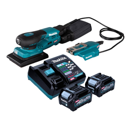 Makita BO 005 CGD201 Akku Schwingschleifer 40 V max 80 x 130 mm 3 0 mm Hub Brushless 2x Akku 2 5 Ah Ladegeraet 0 - toolbrothers