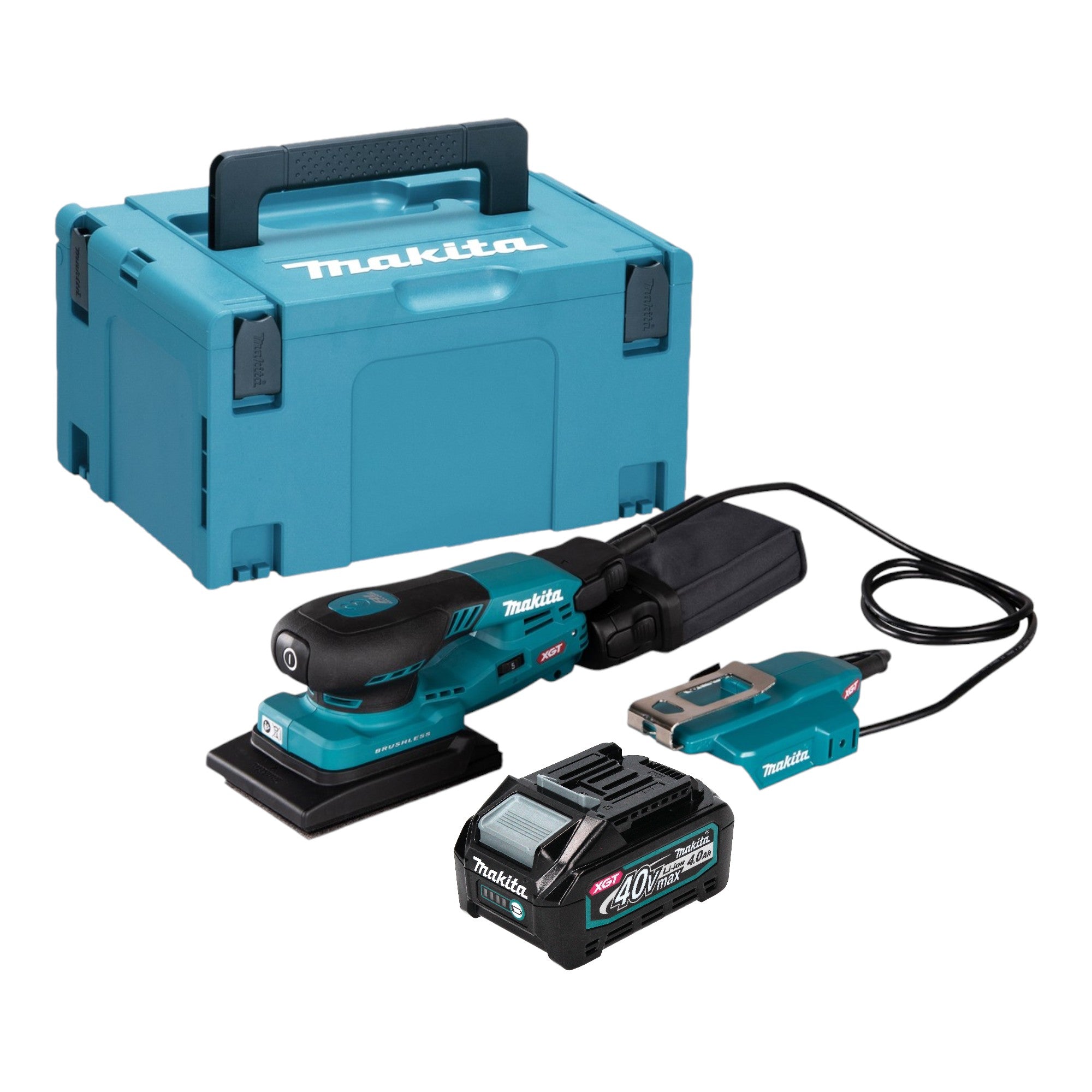 Makita BO 005 CGM101 Akku Schwingschleifer 40 V max 80 x 130 mm 3 0 mm Hub Brushless 1x Akku 4 0 Ah Makpac ohne Ladegeraet 0 - toolbrothers