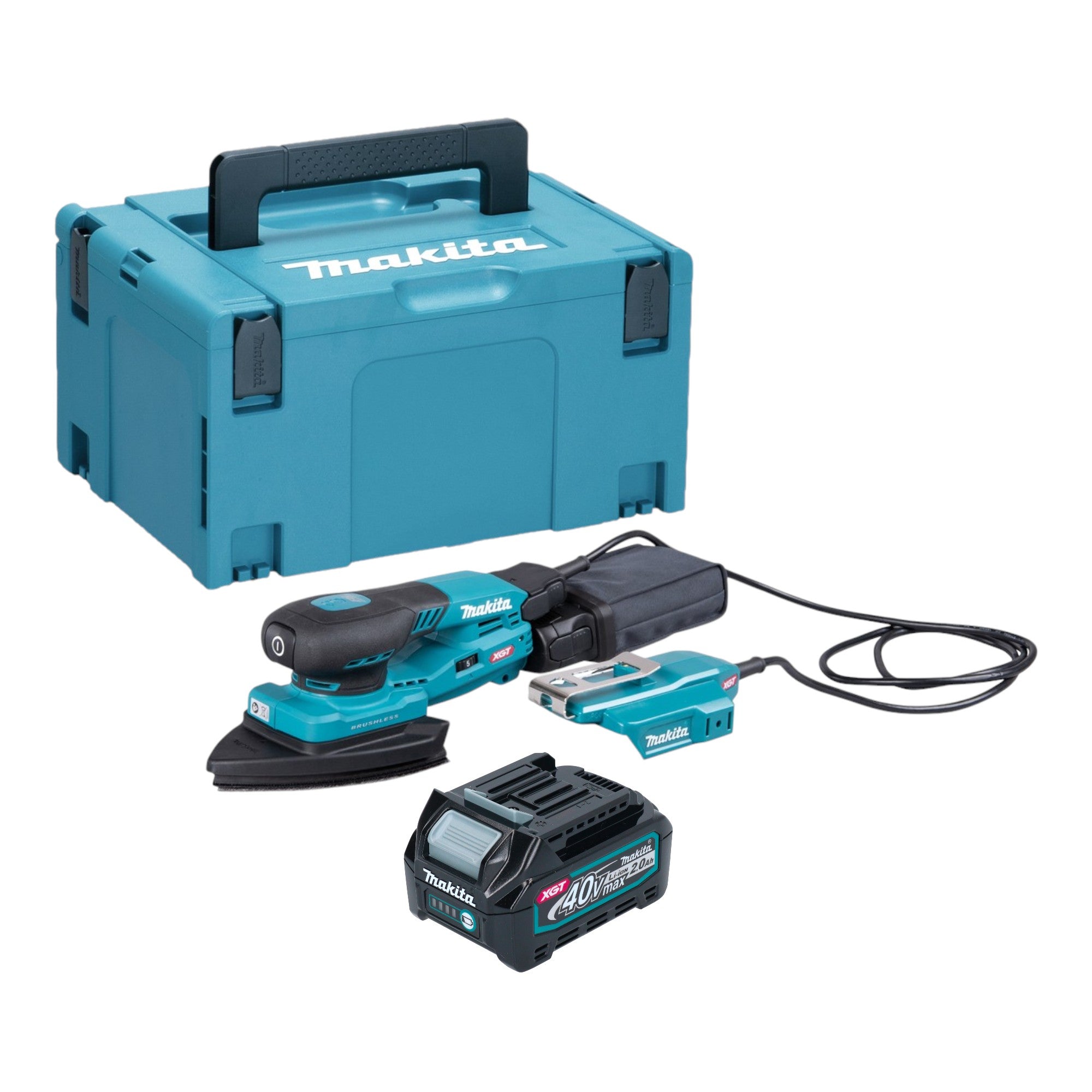 Makita BO 006 CGA101 Akku Deltaschleifer 40 V max 100 x 150 mm 3 0 mm Hub Brushless 1x Akku 2 0 Ah Makpac ohne Ladegeraet 0 - toolbrothers