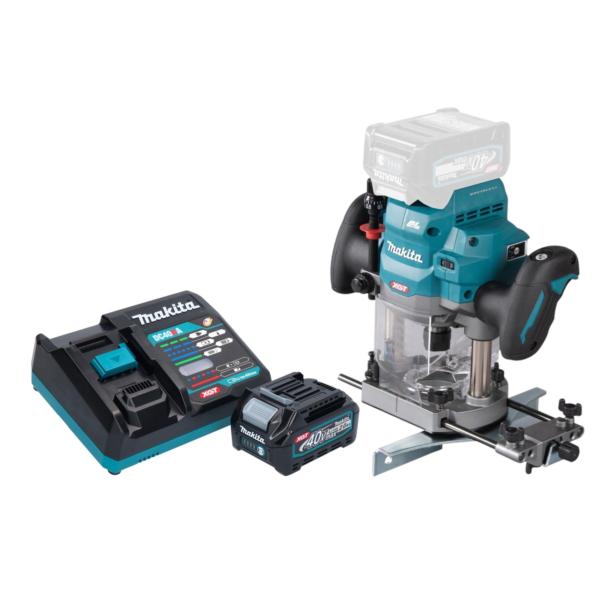 Makita RP 001 GA101 Akku Oberfraese 40 V max 12 mm Brushless 1x Akku 2 0 Ah Ladegeraet 0 - toolbrothers