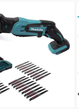 Makita DJR 185 Z 18 V Li-Ion Akku Recipro Säbelsäge Solo + 27 tlg. Sägeblatt-Set - Toolbrothers