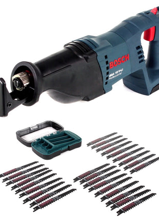 Bosch GSA 18V-Li N Akku Reciprosäge 18V Säbelsäge + 2x Sägeblatt + 27 tlg. Makita Sägeblatt-Set Solo - ohne Akku, ohne Ladegerät - Toolbrothers