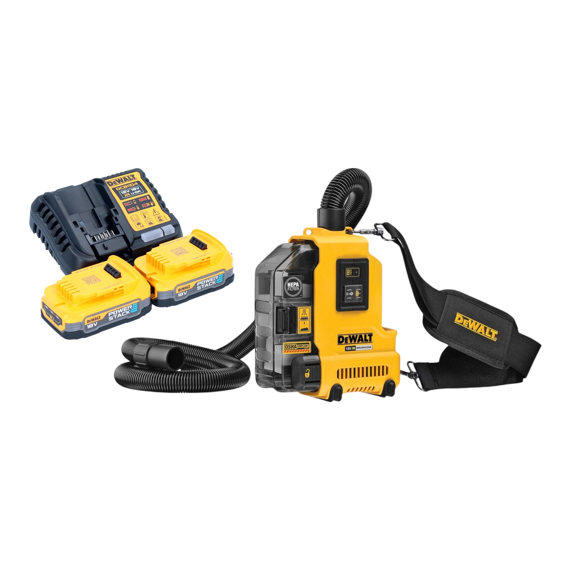 DeWalt DWH 161 E2 Akku Universalabsaugung 18 V 0 21 l Brushless 2x Powerstack Akku 1 7 Ah Ladegeraet 0 - toolbrothers