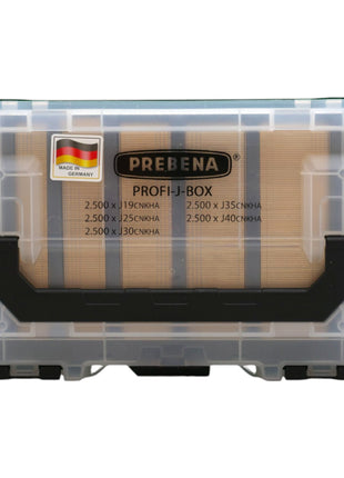 Prebena 2XR-J50 Druckluftnagler 4,0 - 7,0 Bar + PROFI-J-BOX Stauchkopfnägel Brads 12500 Stk. + Koffer