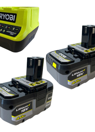 Ryobi R18TB Akku Gebläse 18 V 200 km/h + 2x Akku 4,0 Ah + Ladegerät