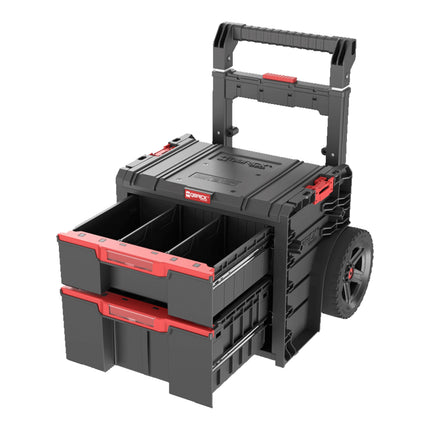 Qbrick System PRO Cart 2.0 Plus Drawer 2 mobile Box auf Rädern 520 x 415 x 660 mm 9,5 l 12 l abnehmbarer Doppelteleskopgriff