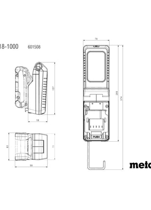 Metabo BSA 18-1000 Akku Baustrahler 18 V 1000 lm + 1x Akku 4,0 Ah - ohne Ladegerät