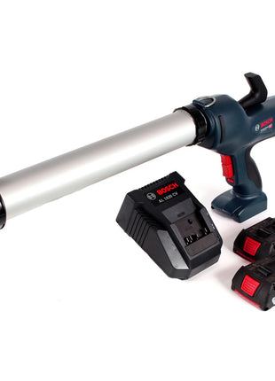 Bosch GCG 18V-600 Professional Akku Kartuschenpresse 400 ml Kapazität + 2x GBA 2,0 Ah Akku + AL 1820 CV Schnellladegerät - Toolbrothers