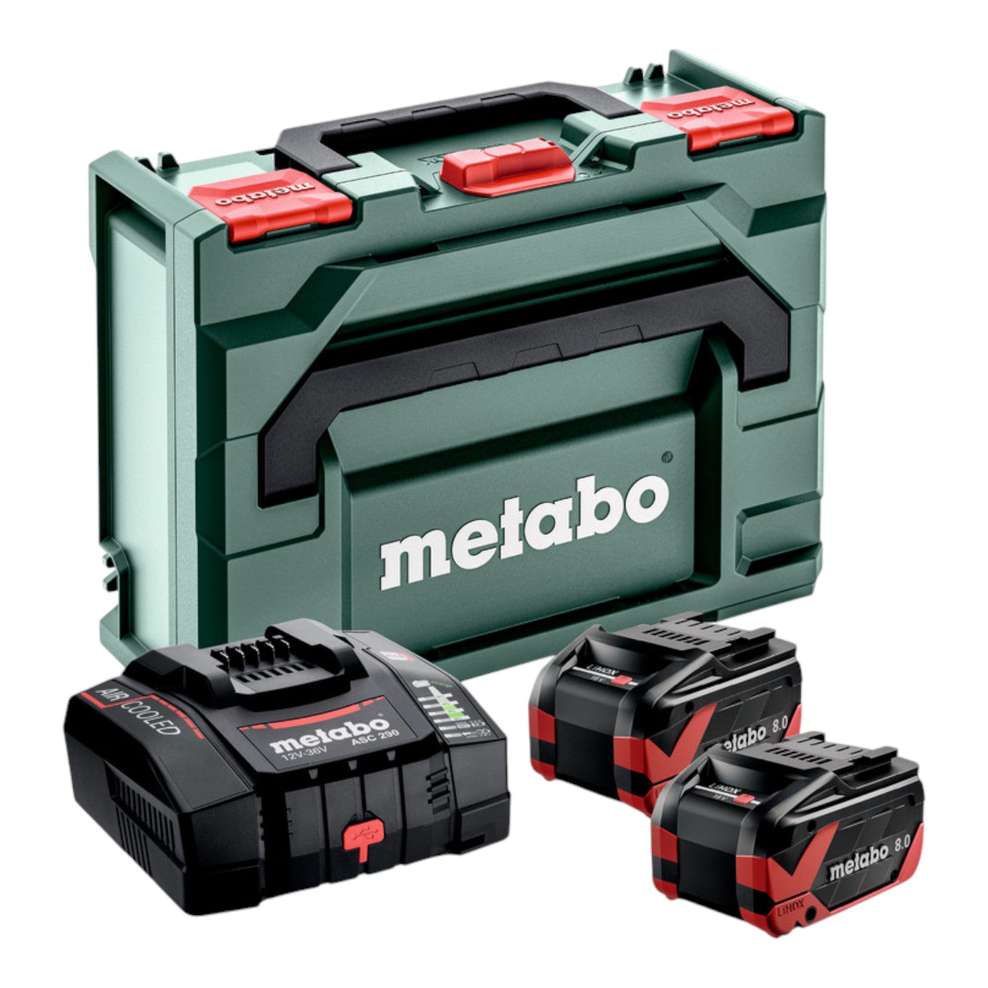 Metabo Basis Set 18 V 2x LiHDX Akku 8 0 Ah ASC 290 Ladegeraet metaBOX 685305000  0 - toolbrothers