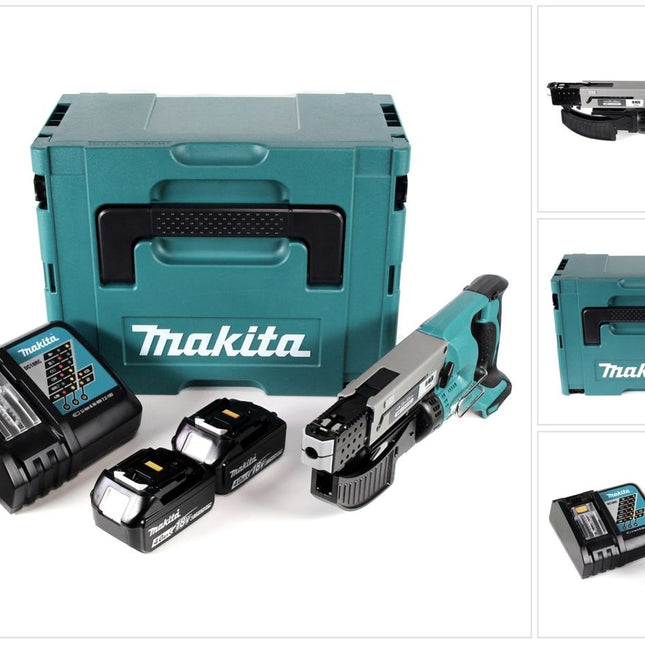 Makita DFR 550 RMJ Akku Magazinschrauber 18V 25-55mm + 2x Akku 4,0Ah + Ladegerät + Makpac - Toolbrothers