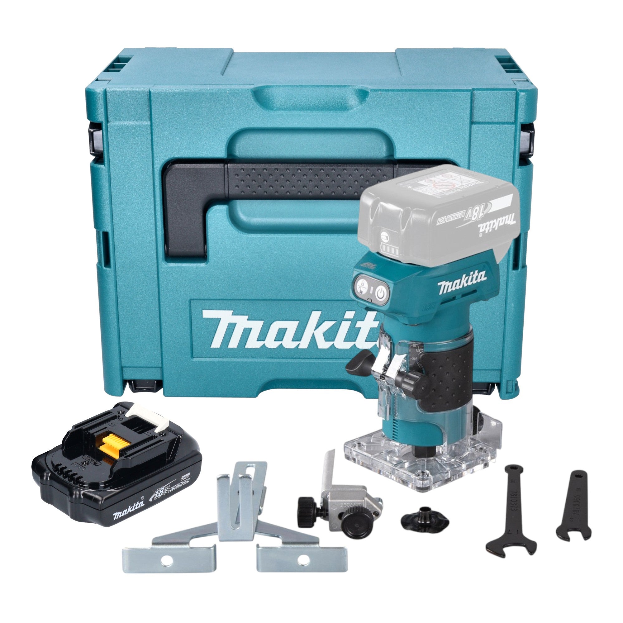 Makita DRT 52 Y1J Akku Kantenfraese 18 V 6 mm Brushless 1x Akku 1 5 Ah Makpac ohne Ladegeraet 0 - toolbrothers