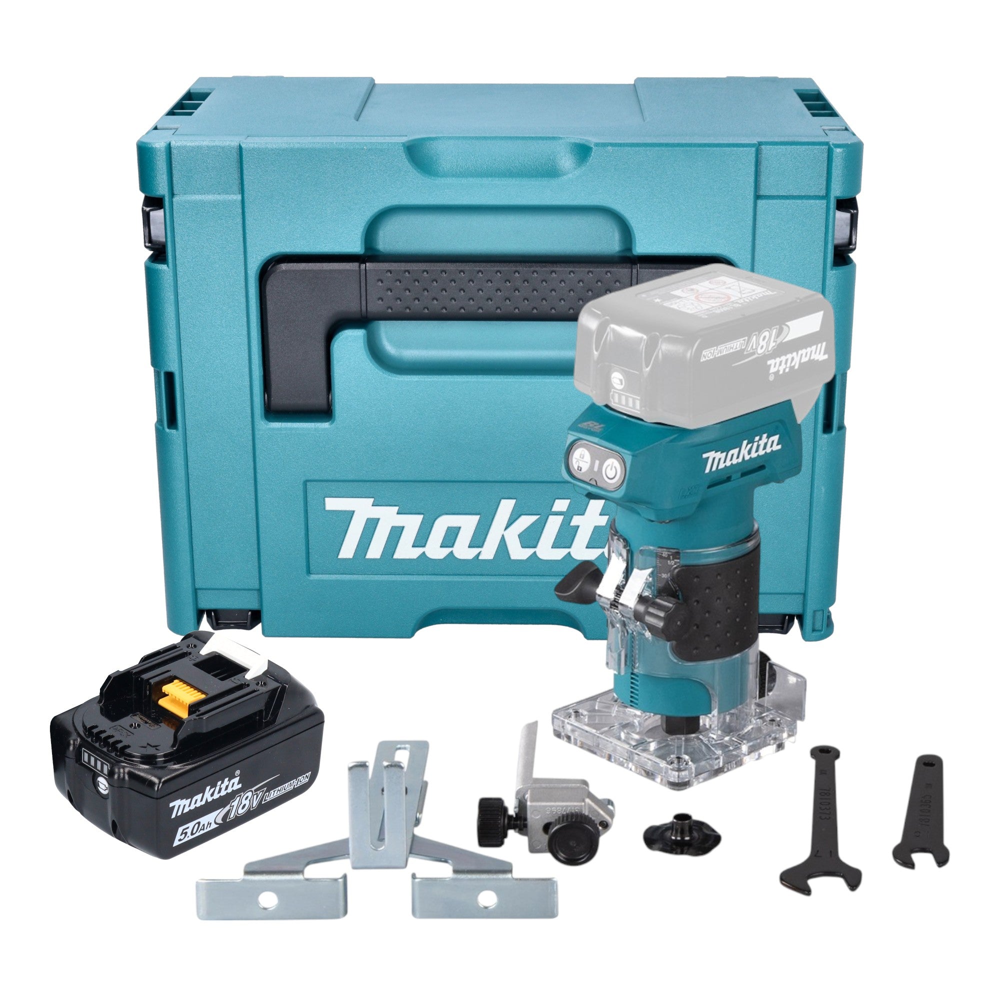 Makita DRT 52 T1J Akku Kantenfraese 18 V 6 mm Brushless 1x Akku 5 0 Ah Makpac ohne Ladegeraet 0 - toolbrothers