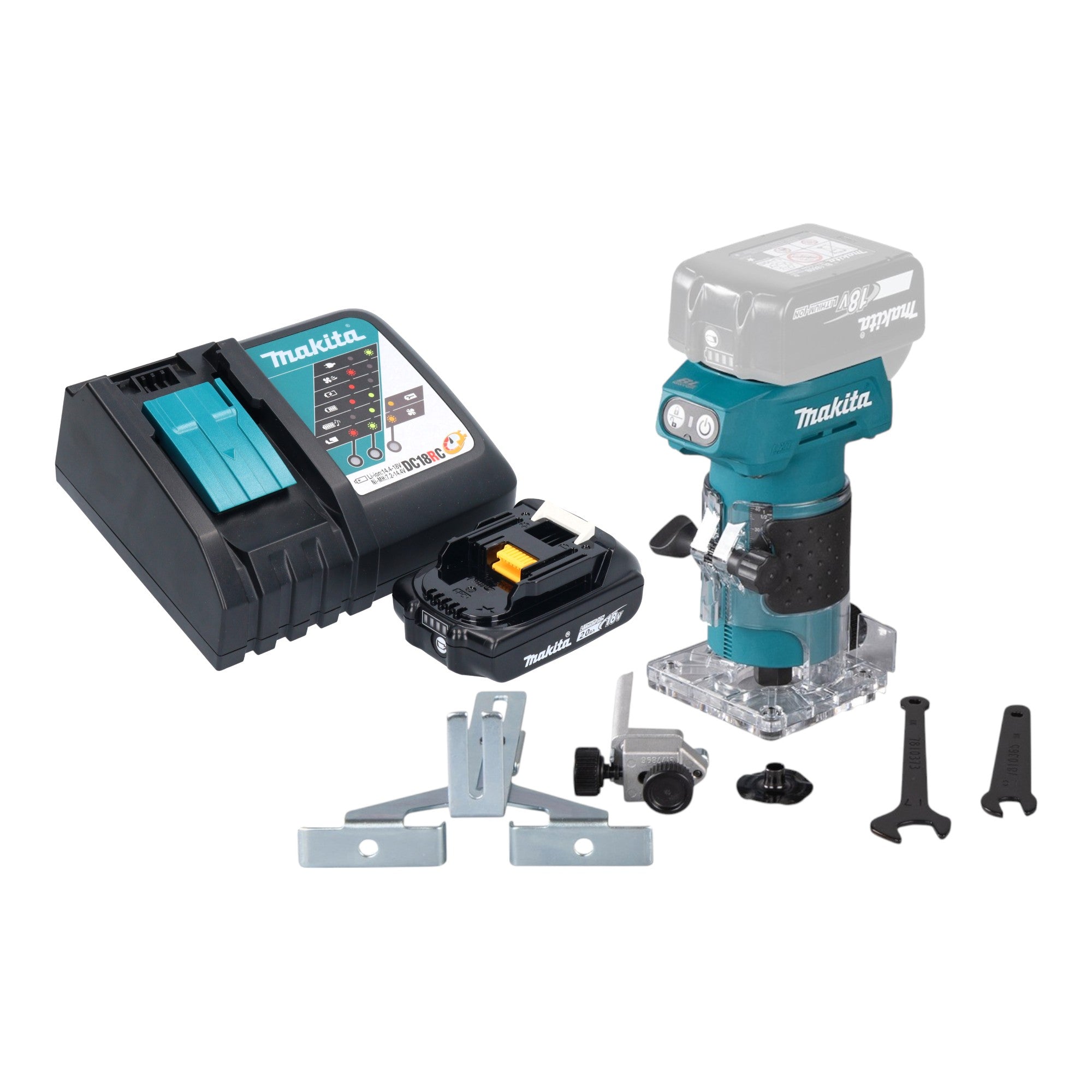 Makita DRT 52 RA1 Akku Kantenfraese 18 V 6 mm Brushless 1x Akku 2 0 Ah Ladegeraet 0 - toolbrothers