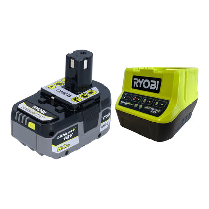 Ryobi R18AG-0 Akku Winkelschleifer 18 V ONE+ 115 mm + 1x Akku 5,0 Ah + Ladegerät