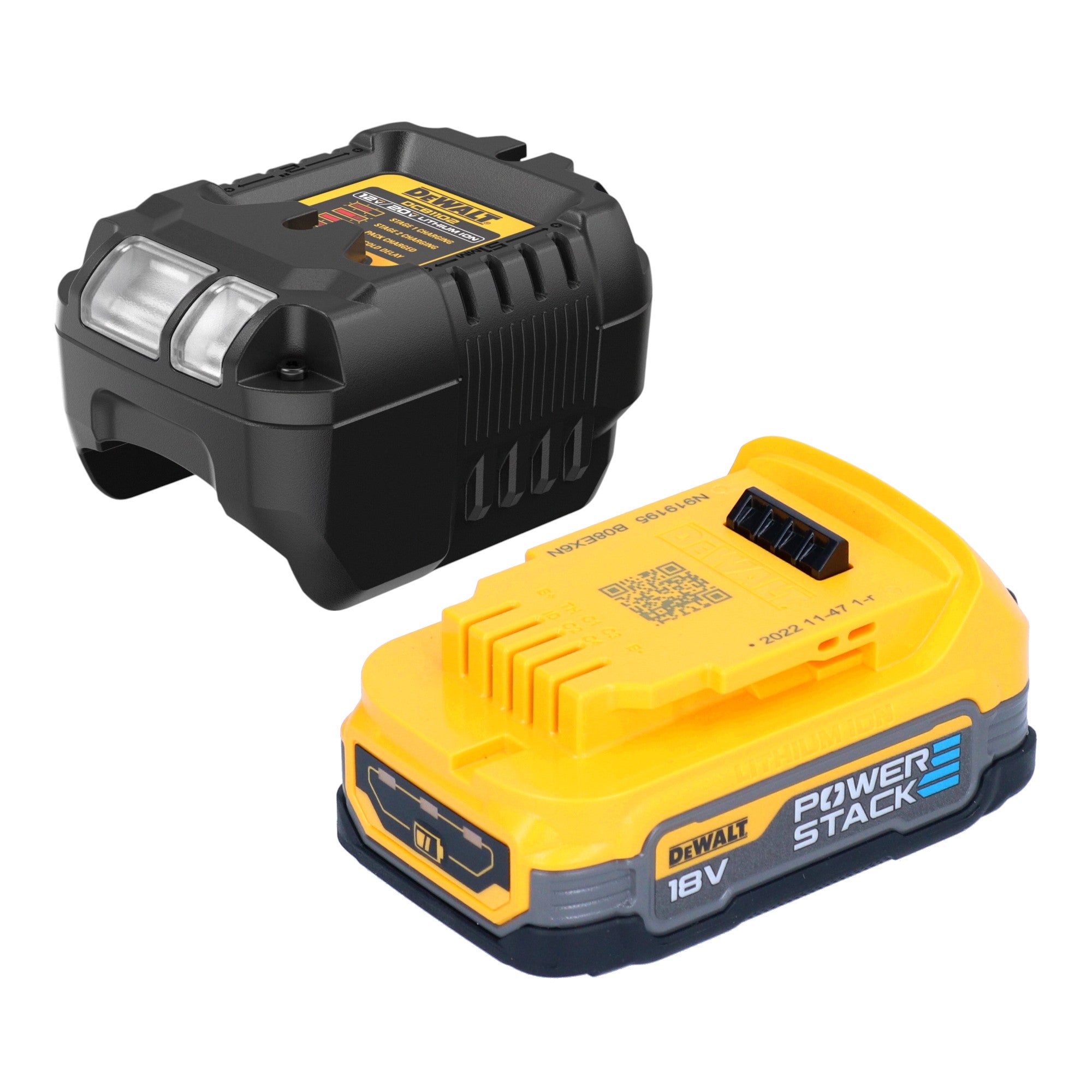 DeWalt DCB 1102 E1 Akku Starter Set 18 V mit 1x Powerstack Akku 1 7 Ah DCB 1102 Ladegeraet 0 - toolbrothers