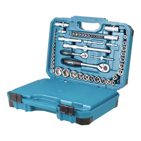 Makita E-17980 Werkzeug Set 231 tlg. 5/16" / 1/4" / 1/2" Schraubendreher / Ratsche / Schraubenschlüssel / Bits + Koffer